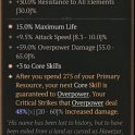 2GA Banished Lord's Talisman (48/60) ✷3 Core Skills ✷15% Maximum Life