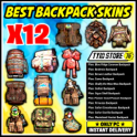 x12 BACKPACK SKINS[ Brahmin - Blue Ridge Caravan - Princess - Safari Gorilla AND Crocolossus ETC,, ]