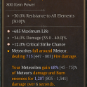 2GA AMULET — +685 Life / +40% Damage / +12% Crit / Meteorites Burn +68%