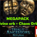 ⭐ MEGAPACK: 1 Divine
 orb + 10 Chaos orbs
 ⭐ POE 1 ⭐ Return of
 the Ancestors Event
  ⭐ Instant Delivery