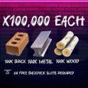 Building Materials Wood Brick Metal 100k Each