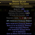 RARE TALISMAN 753 PHYS DPS 25 STR 22% ATTACK SPEED 45 MANA PER ENEMY KILLED LEVEL 70 REQ
