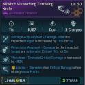 Killshot Vivisecting Throwing Knife - Grenade Critical Damage is increased by +80%