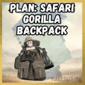 FO76 PS - SAFARI GORILLA BACKPACK PLAN - RARE - CHEAPEST ON ODEALO