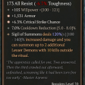 2GA The Fecund Seal (120/140) GA Critical Strike Chance/GA Armor/105 willpower 7% cooldown reduct