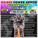 ALL RAIDER POWER ARMOR PLANS & MODS