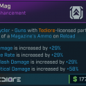 ✦Value Mag [gun dmg + gun crit dmg + gun splash dmg + gun fire rate] (Tediore enhancement)