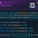 ✦Uptick [gun dmg + gun crit dmg + gun splash dmg + gun fire rate] (Daedalus enhancement)