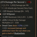 1GA Litany of Sable (112/120) GA Willpower/22% crit strike dmg multiplier/2183 max life 123 weapon d