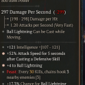 2GA Okun's Catalyst (226/250) GA +4 Ball Lightning / GA Attack Speed After Cast