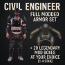 Civil Engineer full modded armor set + 20 legendary mod boxes at your choice [1-4 star] - image