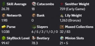 ✅❗️Solo-Coop | VIP | 99 SB lvl | 26.78 AVG | Cata 18 | 1.9B NW | Full accept | Hypixel SkyBlock❗️✅ - image
