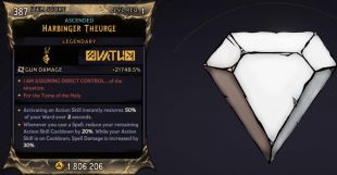 ⭐[MODDED] L1 AMULET - GUN DAMAGE 21.748%!!! - HARBINGER+THEURGE - BEST DMG LEVELING AMULET IN GAME!⭐ - image
