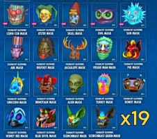ALL 19 Fasnacht Glowing mask [Bundle] [Jack/Sun/Abe/Jester/Corn/Skull/Big/Veggie/Uni and etc] - image