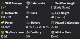 ✅❗️Solo-Coop | MVP+ | 13 SB lvl | 6.44 AVG | 104.9M NW | Full accept | Hypixel SkyBlock❗️✅ - image
