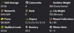 ✅❗️Solo-Coop | VIP+ | 50 SB lvl | 20.56 AVG | Cata 4 | 544.56M NW | Full accept | Hypixel SkyBlock❗️ - image