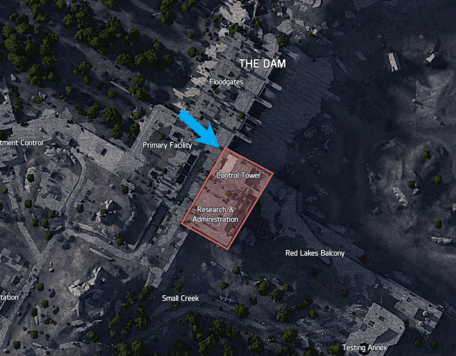 Dam Control Center Tower Key Map Location